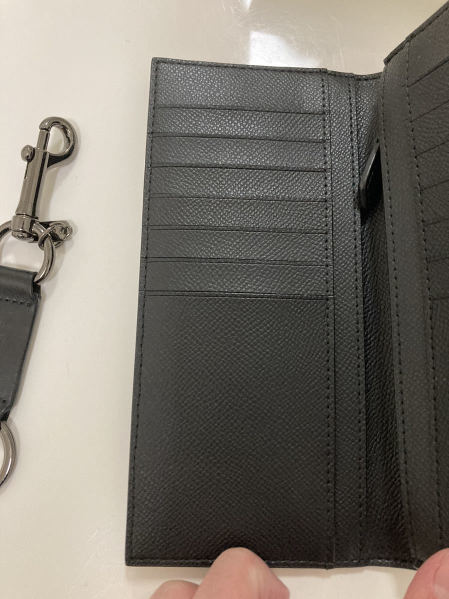COACH 長財布 コーチキーリング 二つ折 メンズ クロスグレーン 長財布
