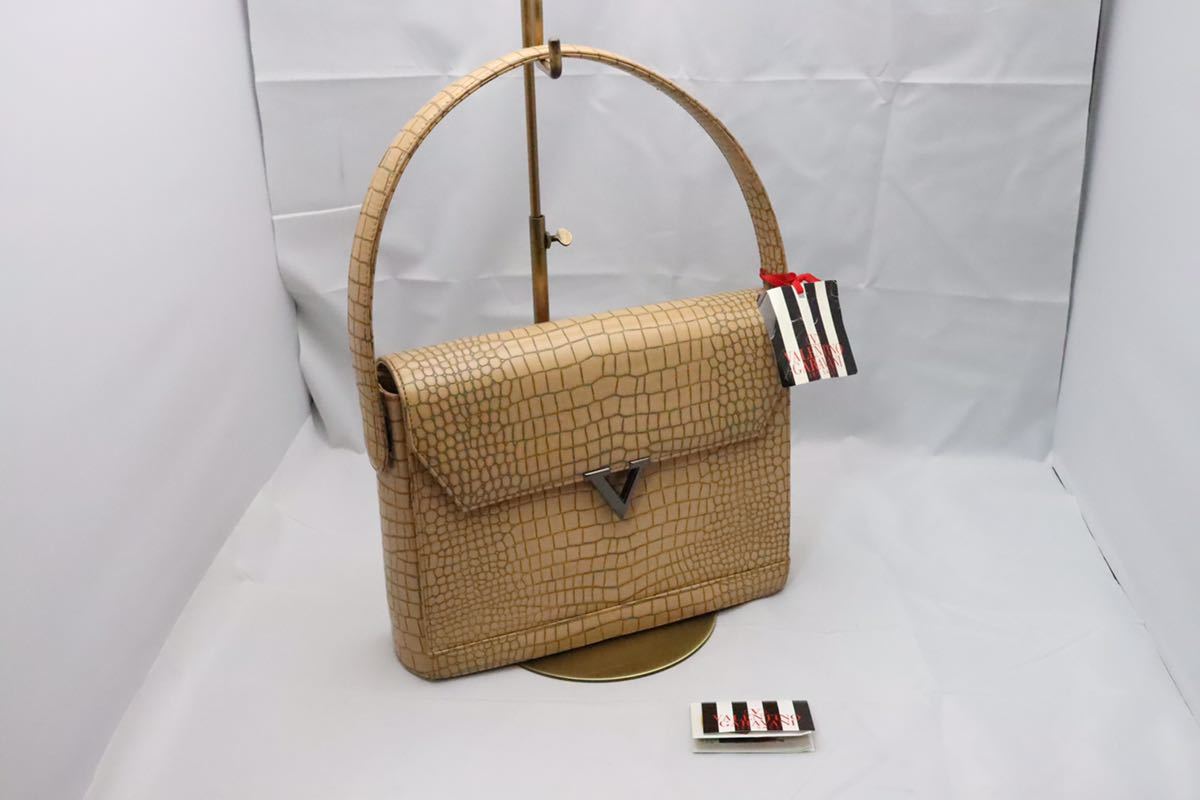 VALENTINO GARAVANI クロコ型押し レザー 2way ハンドバッグ