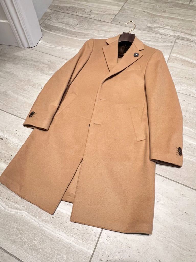 破格 18万円 ラルディーニ チェスターコート 最高級 伊 キャメル色