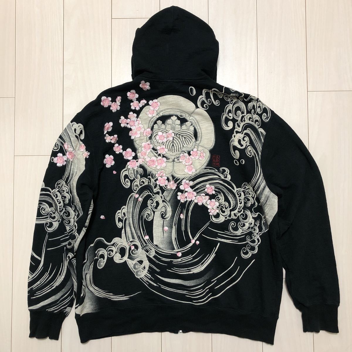 限定SALE，SALE 絡繰魂 桜刺繍 スウェットジップパーカー XXL 和柄 ジャケット(XLサイズ以上)｜売買されたオークション情報、yahooの商品情報をアーカイブ公開 - オークファン XLサイズ以上