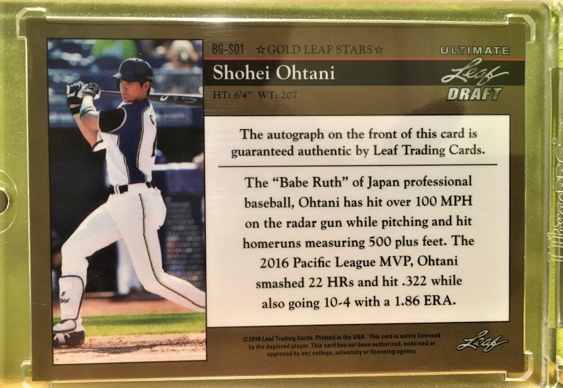 大谷翔平 25枚限定 ルーキー直筆サインカード 2018 Leaf Ultimate 