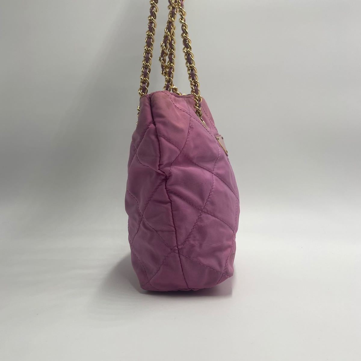 1円《極美品》 PRADA プラダ チェーン ダブル ショルダーバッグ トート 