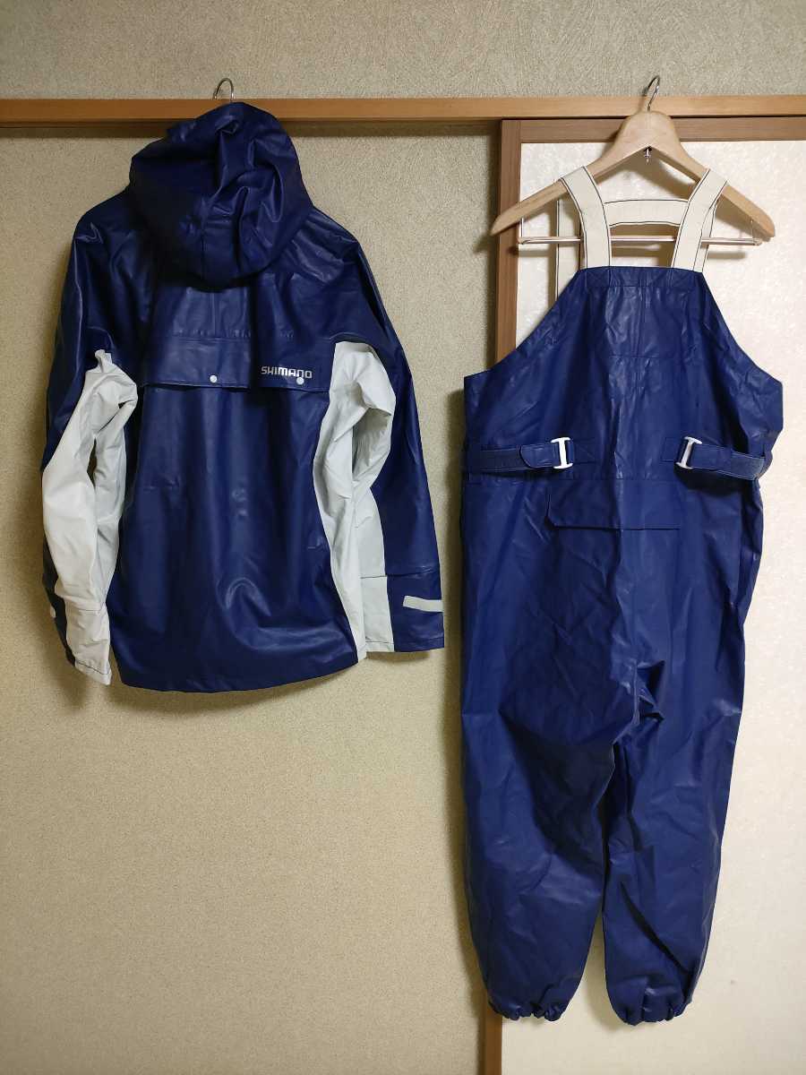 シマノ SHIMANO レインウェア 上下セット カッパ L 紺色(フィッシング
