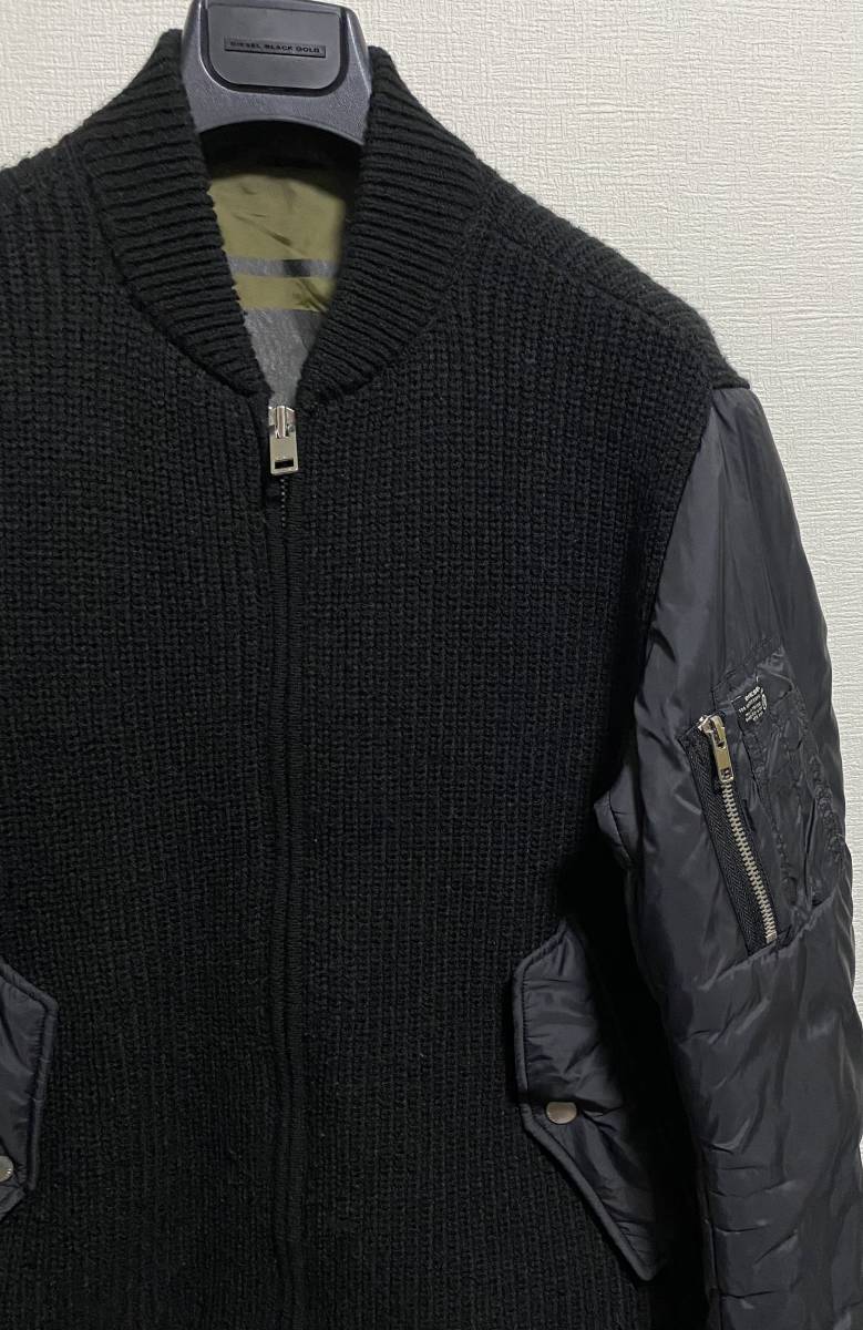 定価42,900円DIESELディーゼルK-WEXLERニット切り替え中綿入りMA-1 