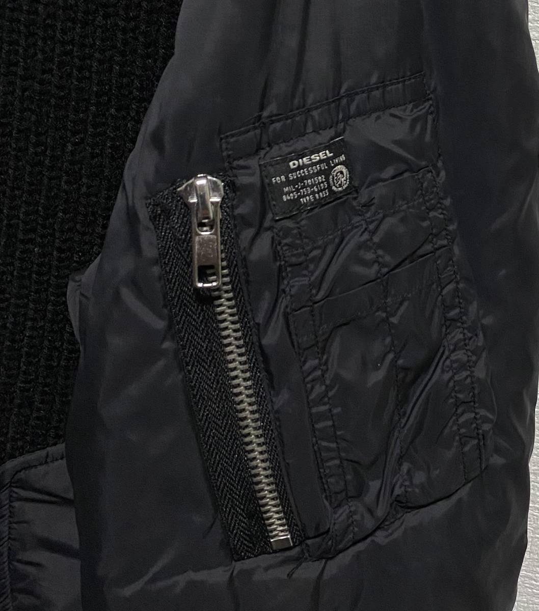 定価42,900円DIESELディーゼルK-WEXLERニット切り替え中綿入りMA-1 