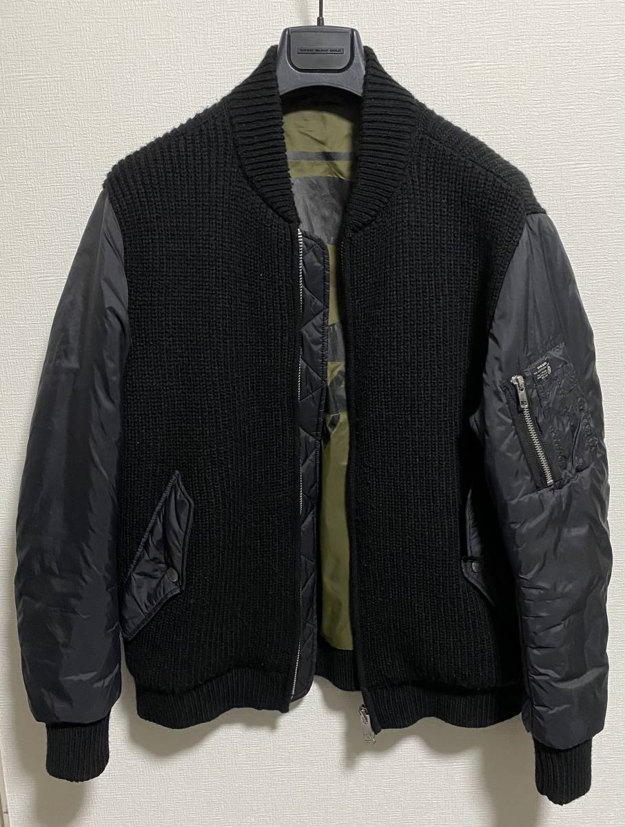 美品✨ DIESEL K-WEXLER ブルゾン 中綿ジャケット 切替 MA-1 DIESEL K-WEXLER 切替 中綿 ニットジャケット MA-1