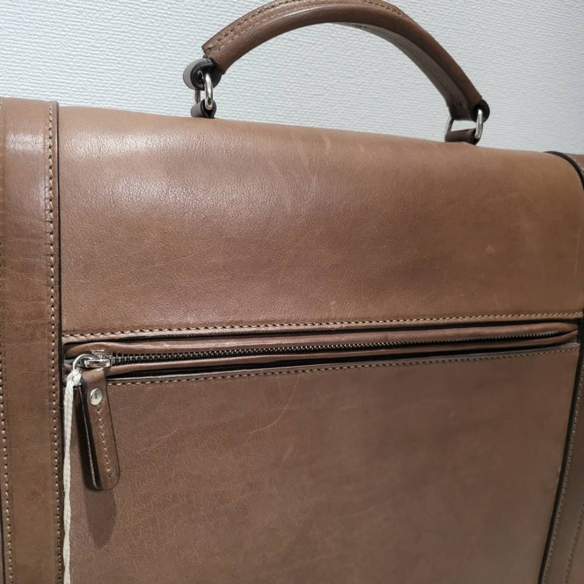 Brunello Cucinelli ブルネロクチネリ 牛革レザー ブラウン ビジネス 