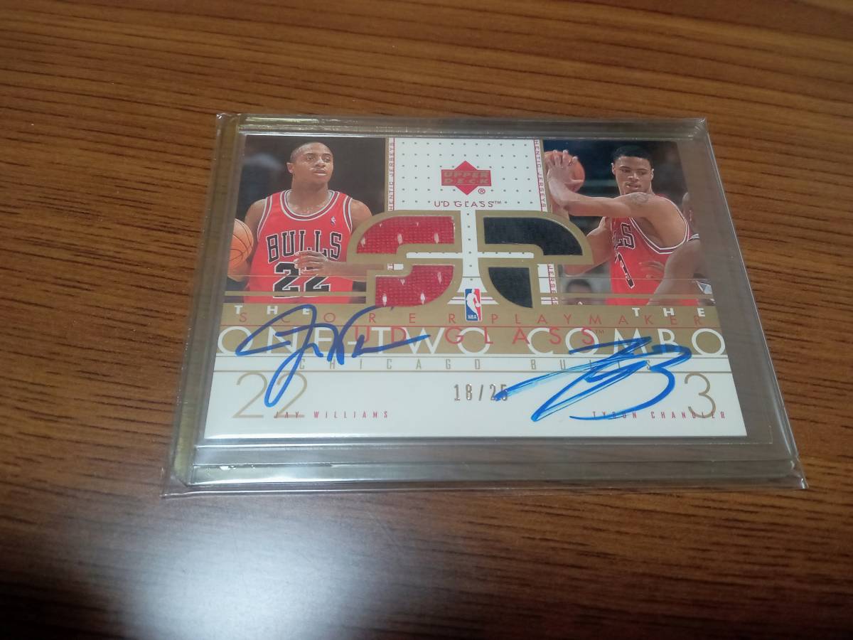 2002-03 UD glass DUAL jersey AUTO JAY williams / TYSON CHANDLER 