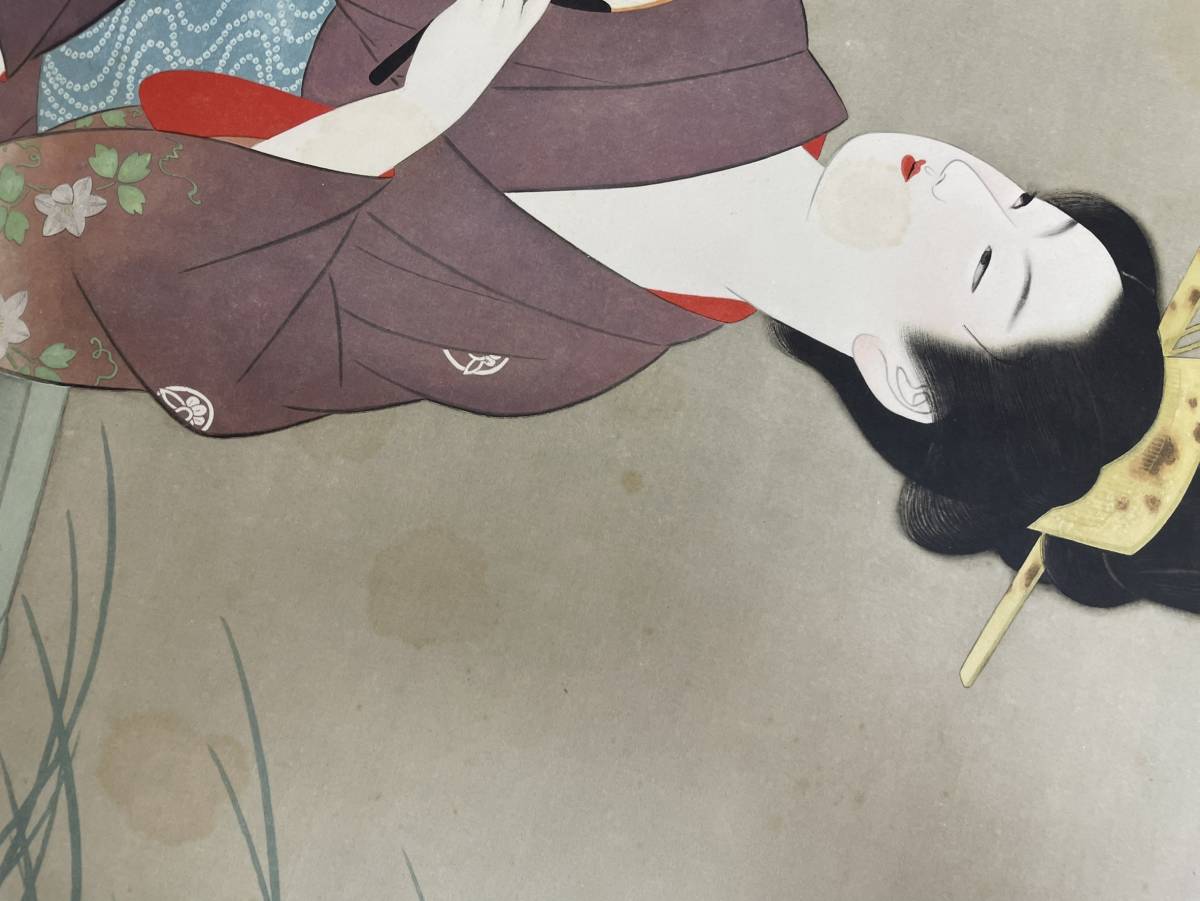 I220122 上村松園 四季美人画 限定 56/100 螢 待月 牡丹雪 3枚 定価二