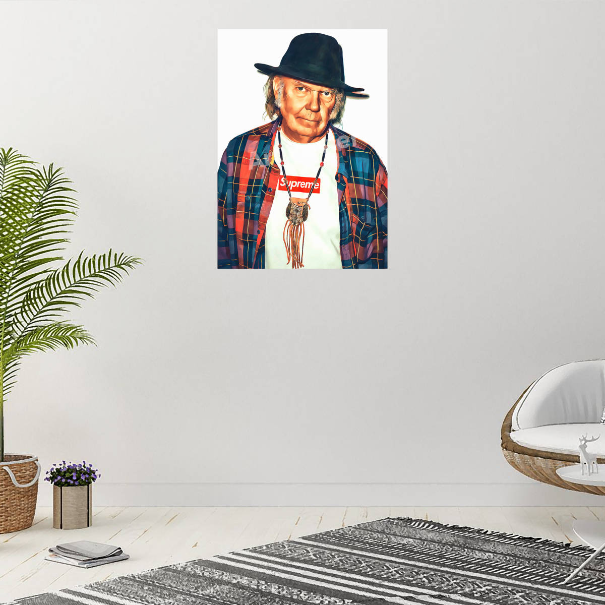 シュプリーム SUPREME ポスター ニールヤング 中古品 neil Young