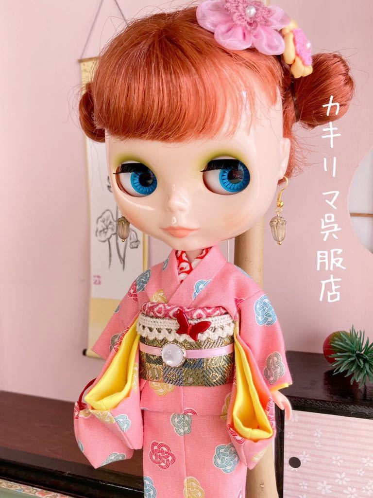 ブライス アウトフィット Blythe カキリマ呉服店☆着物・ピンク・春 