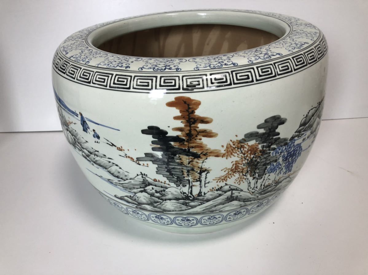 骨董品 古美術 火鉢 睡蓮鉢 金魚鉢 メダカ鉢 メダカ 幅47㌢ 高さ32