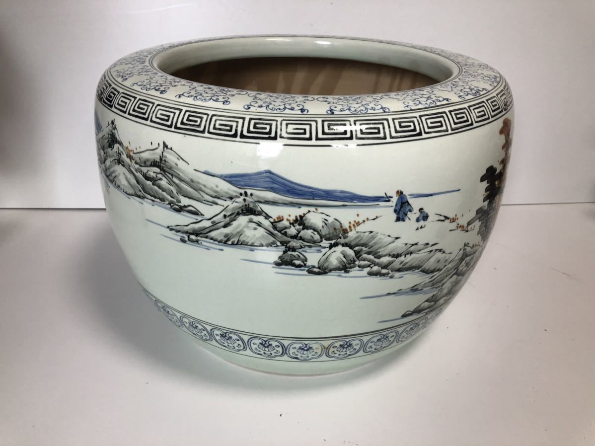 骨董品 古美術 火鉢 睡蓮鉢 金魚鉢 メダカ鉢 メダカ 幅47㌢ 高さ32