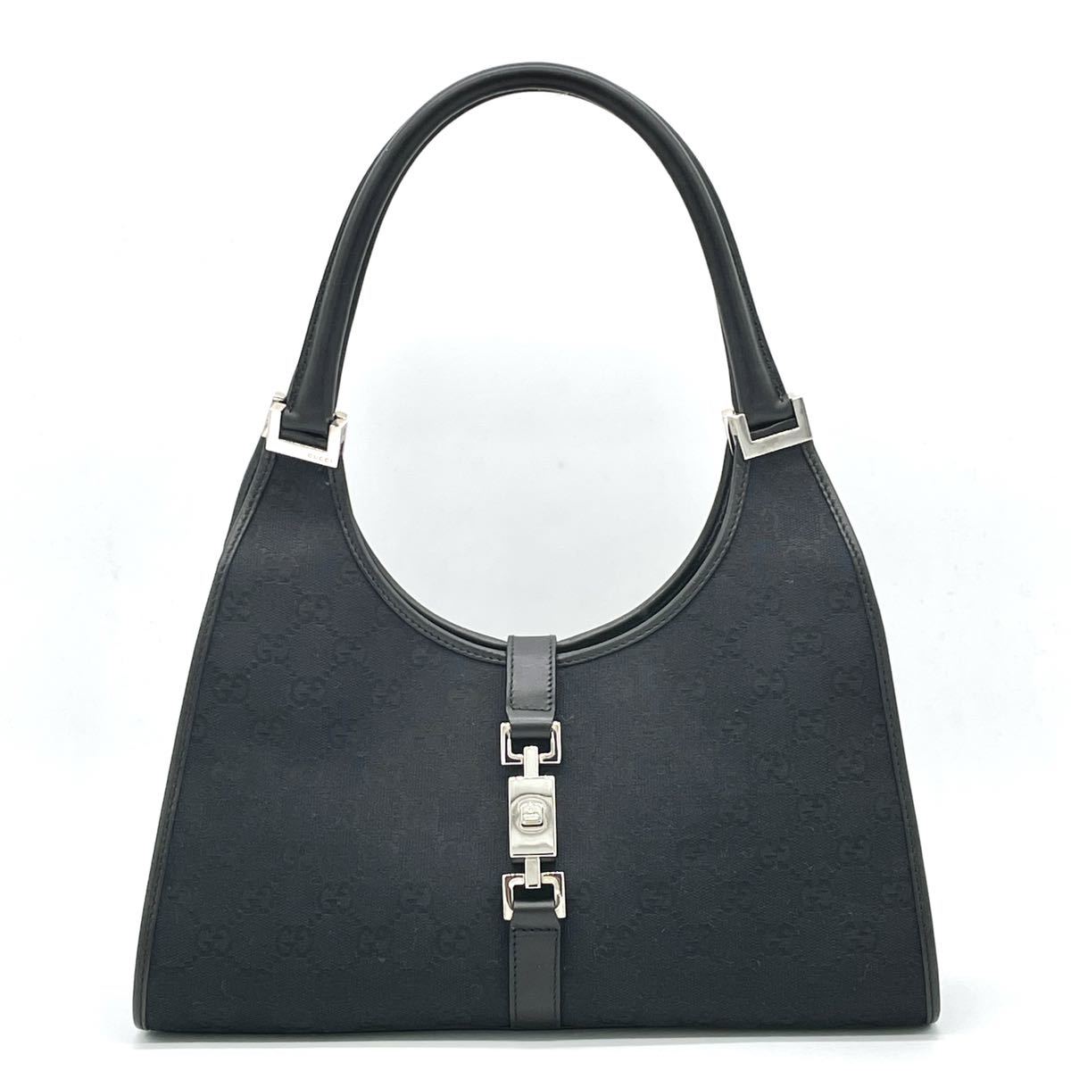 人気SALE，セール 1円 極 GUCCI グッチ ジャッキー GGキャンバス レザー ブラック 黒 セミショルダーバッグ 肩掛け ハンドバッグ SV金具(ジャッキーライン)｜売買されたオークション情報、yahooの商品情報をアー かばん、バッグ