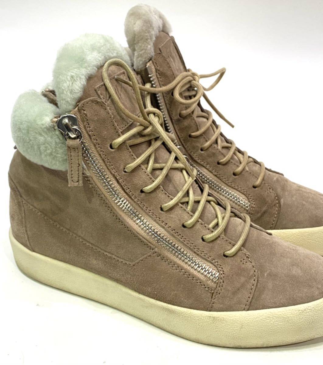 ⑥ Giuseppe Zanotti スエードレザー 裏地ボア スニーカー ジュゼッペ