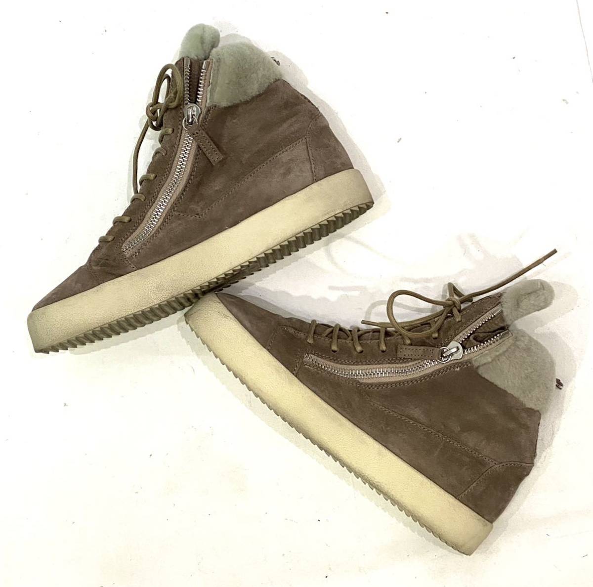 ⑥ Giuseppe Zanotti スエードレザー 裏地ボア スニーカー ジュゼッペ