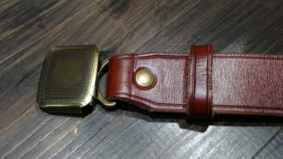 新品未使用RRL ブラウンレザーバックルベルト イタリア製 ビンテージ