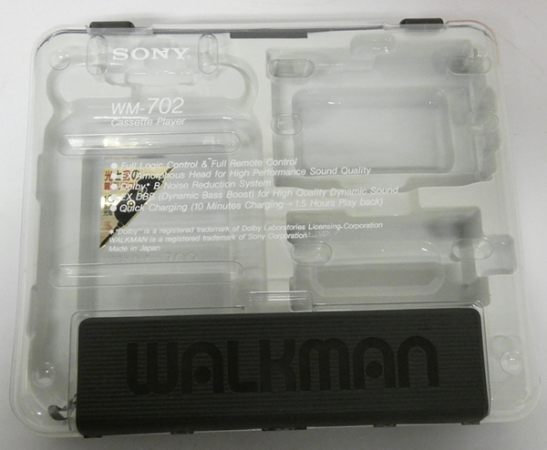 □SONY カセットウォークマン WM-702 取扱説明書、外箱 WM-702 SONY