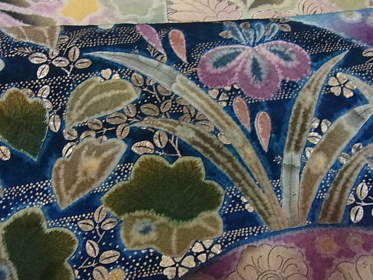 辻が花 暈し染め 金彩 逸品 絞り 正絹 作家物 黒留袖 平和屋2□