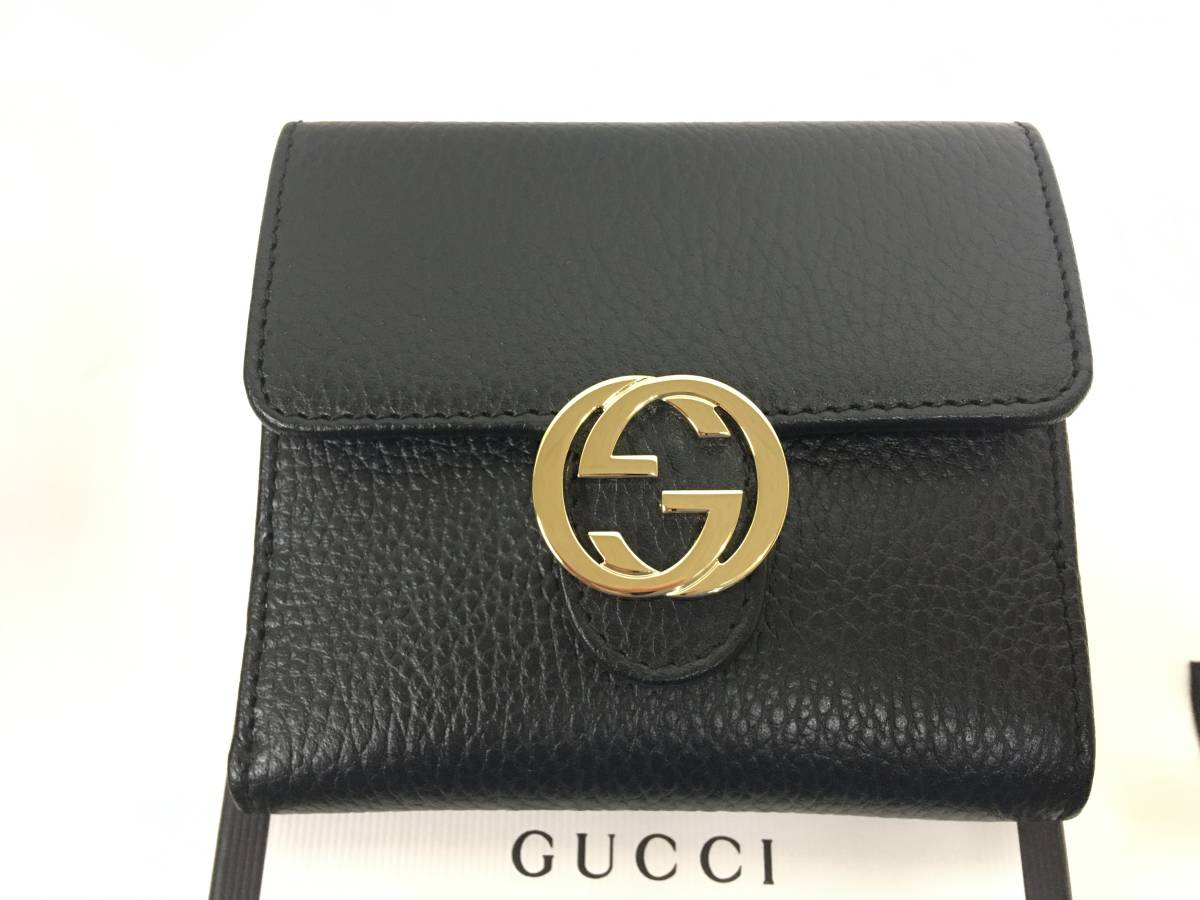 1円 GUCCI グッチ GGロゴ 二つ折り財布 インターロック 615525 新品 未 