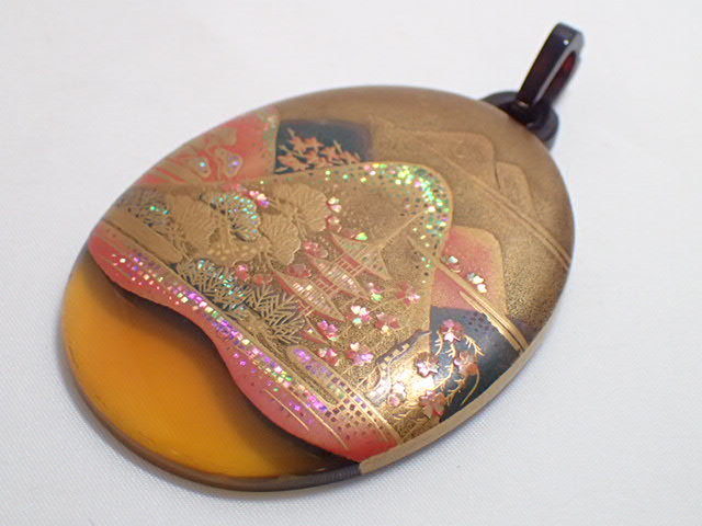 鼈甲 べっ甲 蒔絵 ペンダント トップ