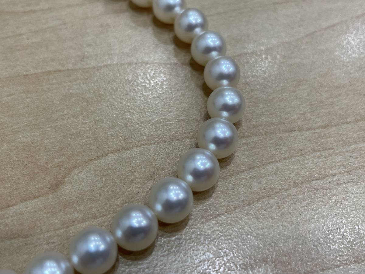 15063】MIKIMOTO ミキモト 真珠 ネックレス 7mm～7.4mm 留め具シルバー 
