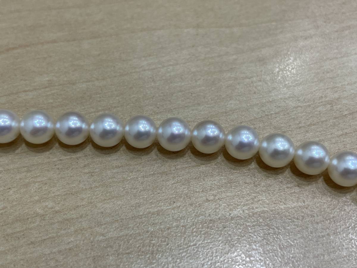 15063】MIKIMOTO ミキモト 真珠 ネックレス 7mm～7.4mm 留め具シルバー 