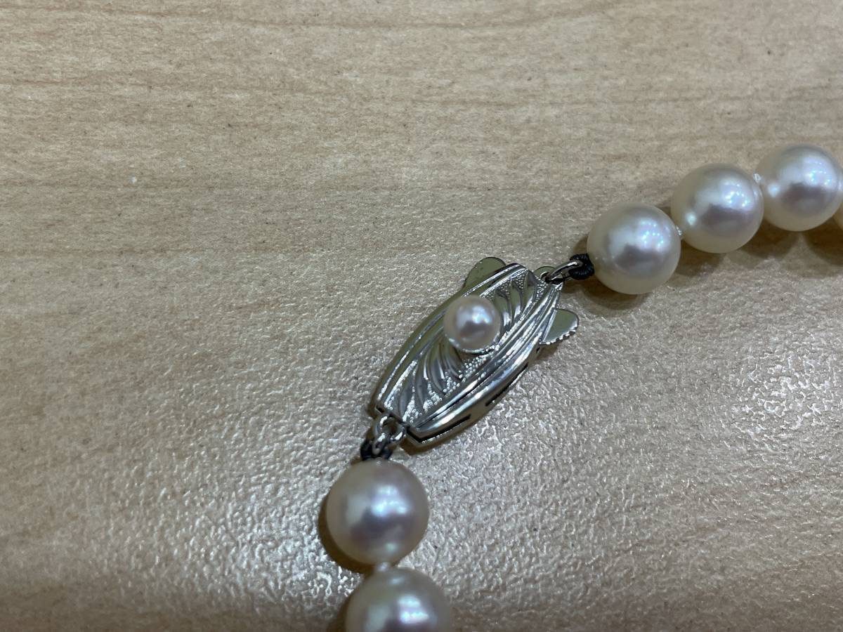15063】MIKIMOTO ミキモト 真珠 ネックレス 7mm～7.4mm 留め具シルバー 