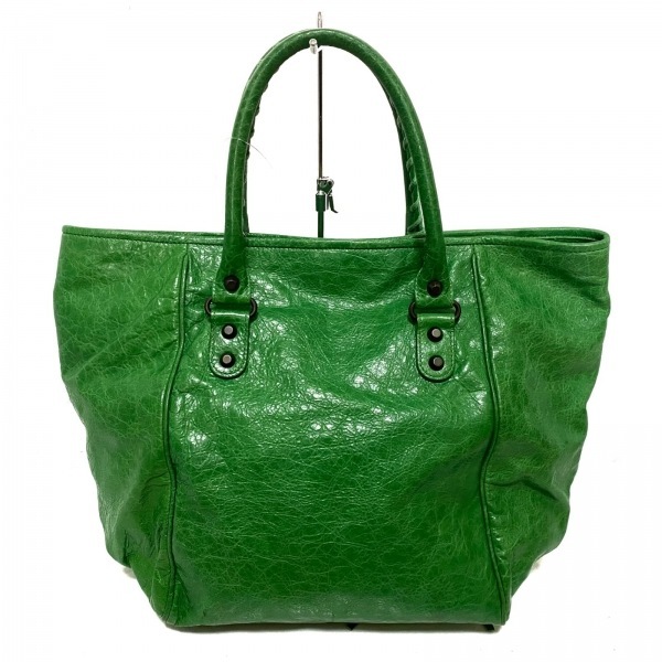 バレンシアガ BALENCIAGA トートバッグ 228750 ザ・サンデー スモールトート レザー グリーン バッグ バレンシアガ トートバッグ 0 サンデー』228750 トートバッグ&frasl;羊革&frasl;BLK&frasl;無地&frasl;228750 スモールトート&frasl;ブルー
