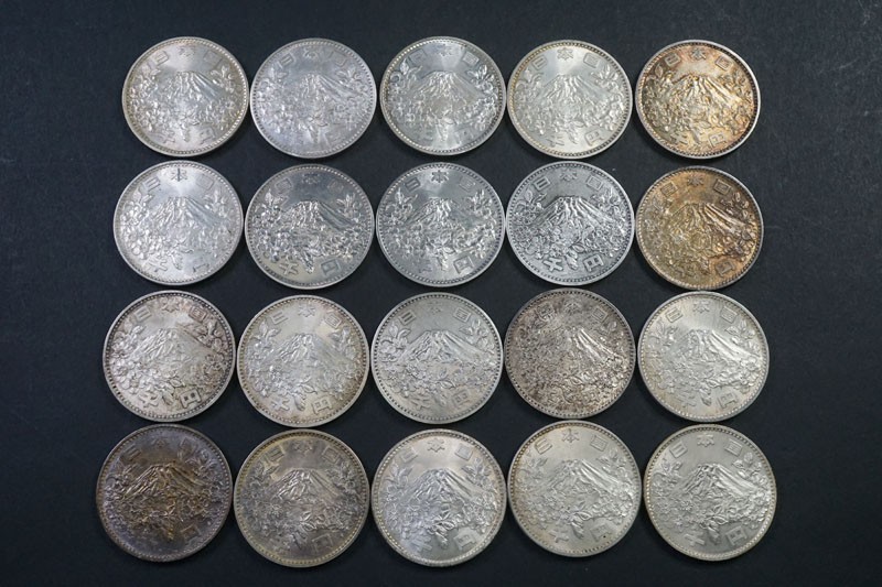 (882)日本貨幣 1964年東京オリンピック記念1000円銀貨 20枚 額面20000円 千円記念硬貨 1000円 旧硬貨 富士と桜 昭和39年 状態良好_2