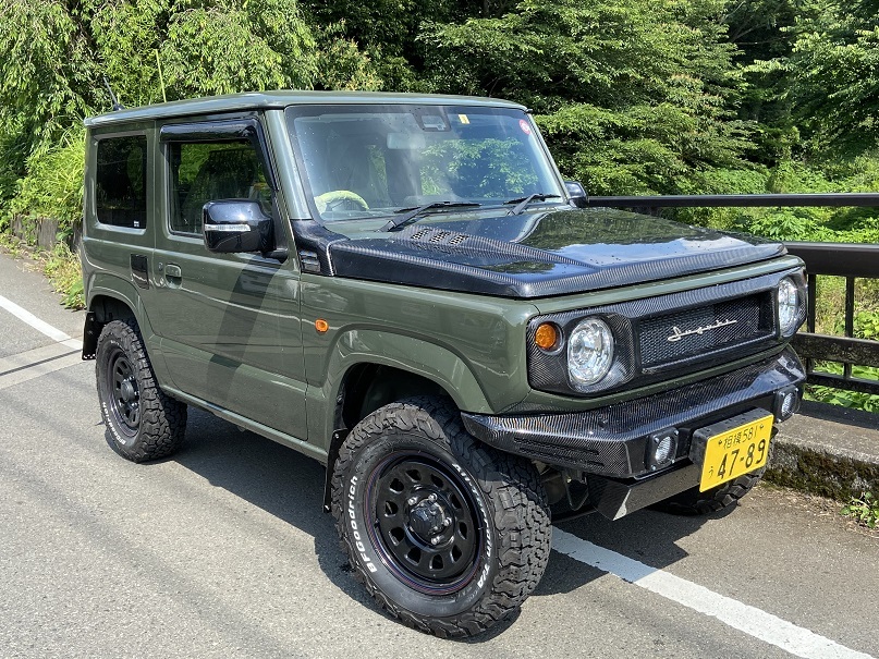 綾織！ JB64 JB74 シエラ ジムニー カーボン ボンネット ver2 クリア