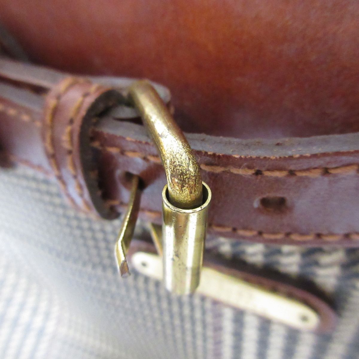 良品 POLO RALPH LAUREN ポロラルフローレン グレンチェック柄 PVC×レザー スクエア ハンドバッグ 大容量 ブラウン 茶 I0103 POLO 良品 LAUREN バイ ラガー ケーブルニット