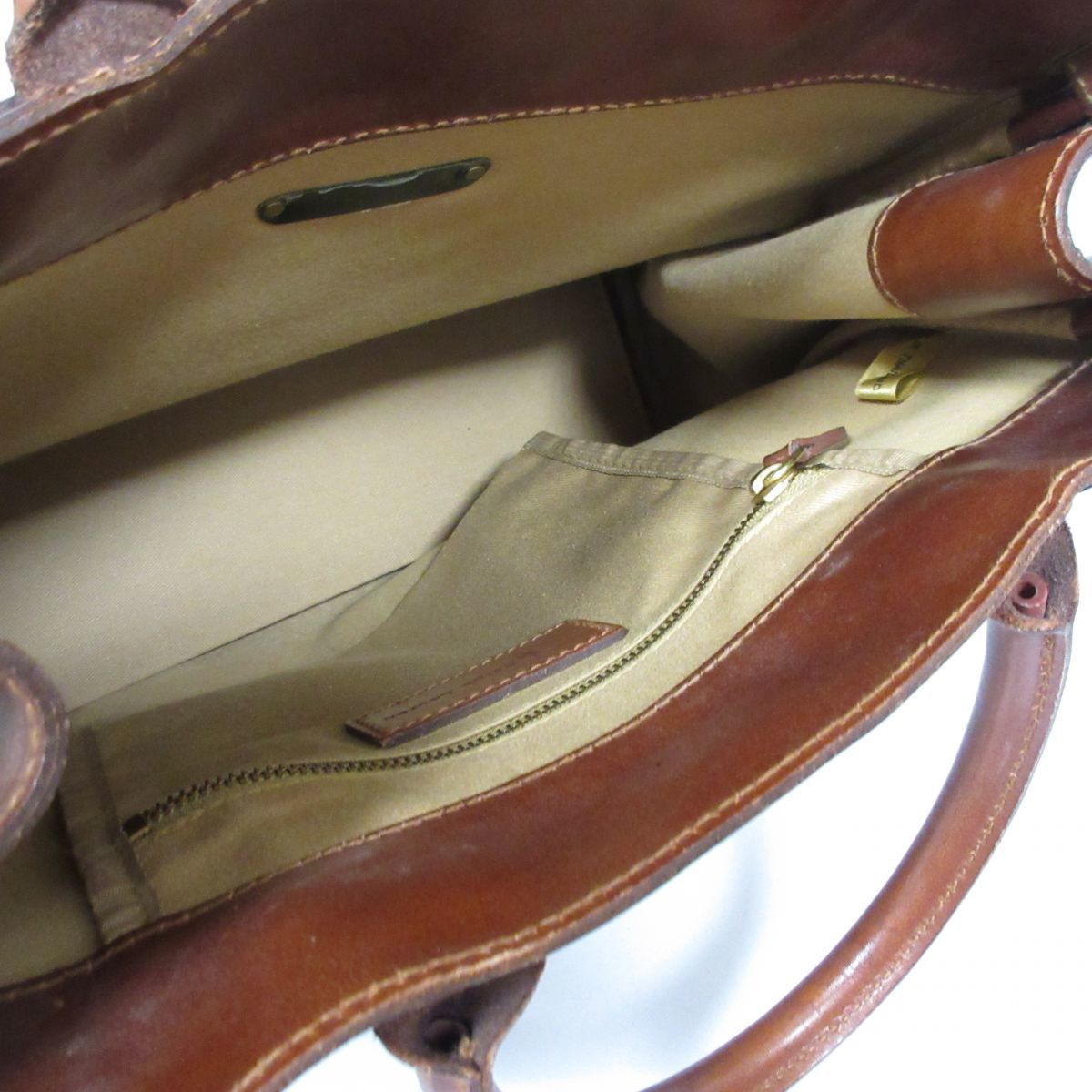良品 POLO RALPH LAUREN ポロラルフローレン グレンチェック柄 PVC×レザー スクエア ハンドバッグ 大容量 ブラウン 茶 I0103 POLO 良品 LAUREN バイ ラガー ケーブルニット