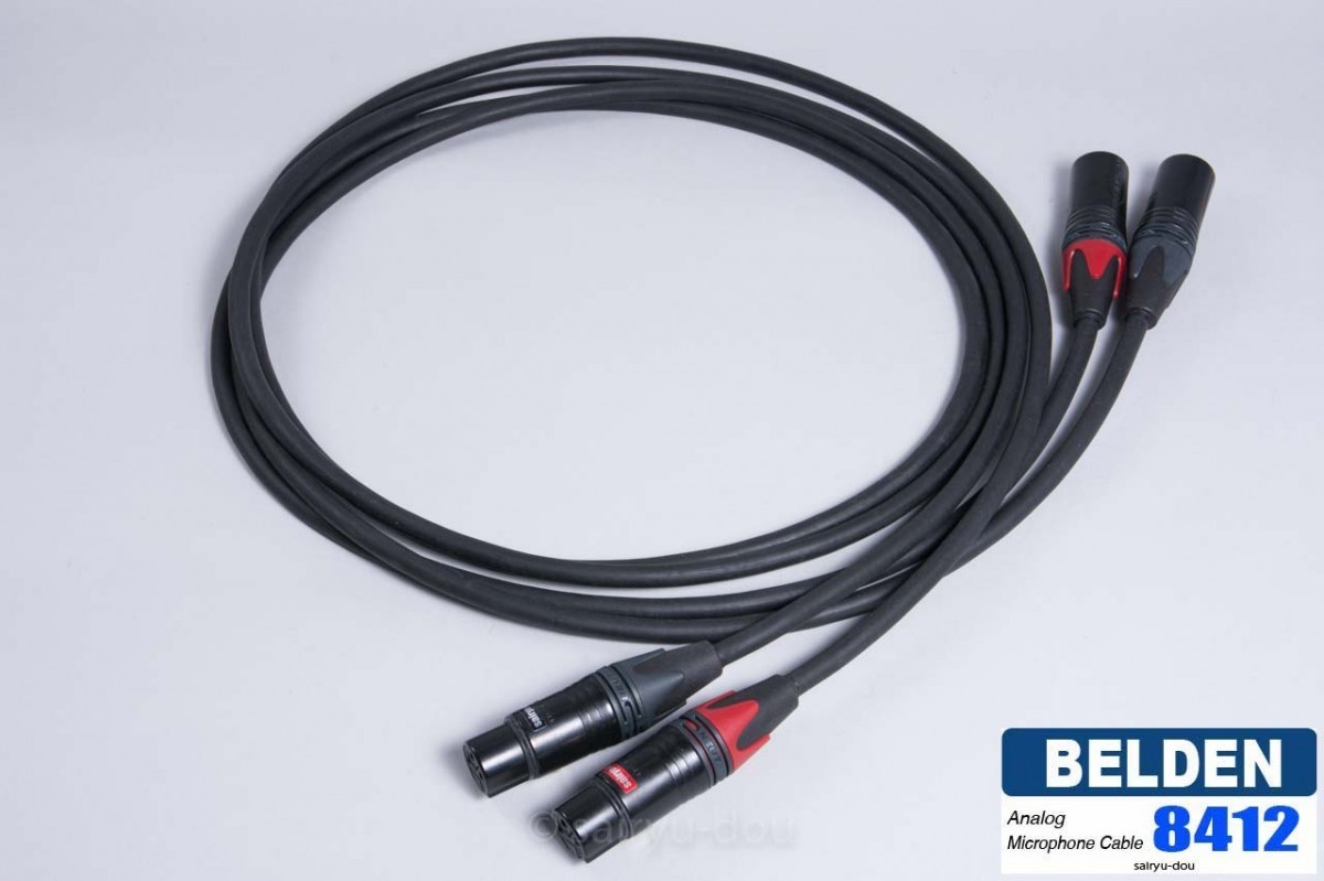 1m×2本セット BELDEN8412 マイクケーブル 新品 1.0mステレオペア XLR