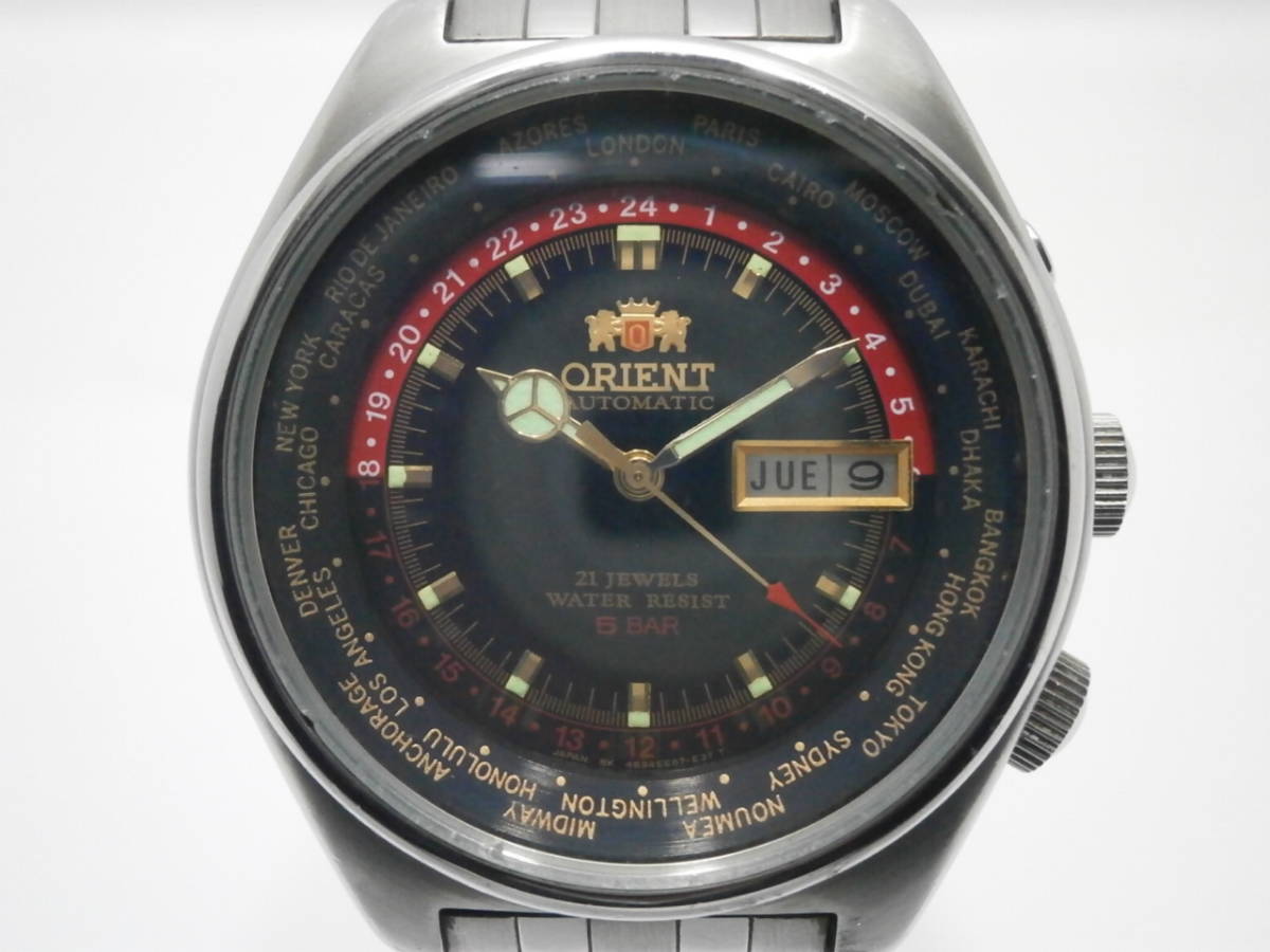 1円 ORIENT オリエント WORLD TIME ワールドタイム 469EE6-71 21石 