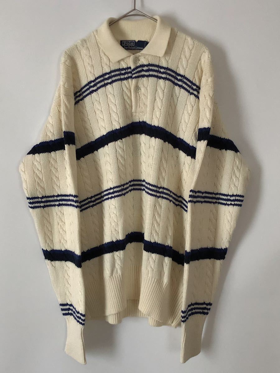 定番，新作登場 POLO Ralph Luren ラルフローレン ポロ ニット コットン 90s ヴィンテージ ビンテージ 90年代(セーター)｜売買されたオークション情報、yahooの商品情報をアーカイブ公開 - オークファン 男性用