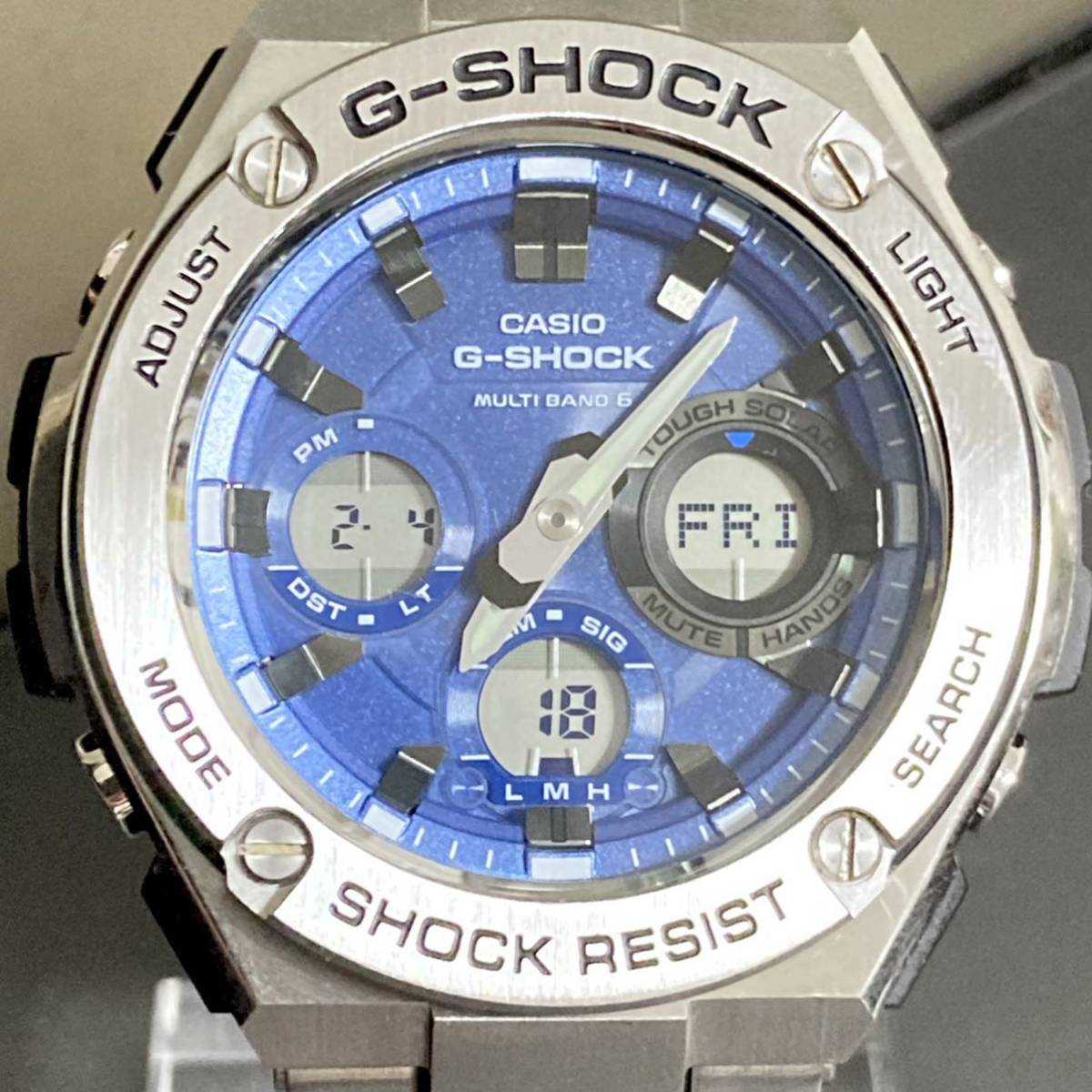 美品箱付 G-SHOCK GST-W110D-2AJF GスチールG-STEELタフソーラー 電波 