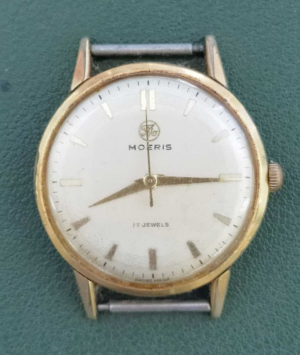 不動品 モーリス MOERIS 17石 アンティーク 手巻き 金張り 20ミクロン