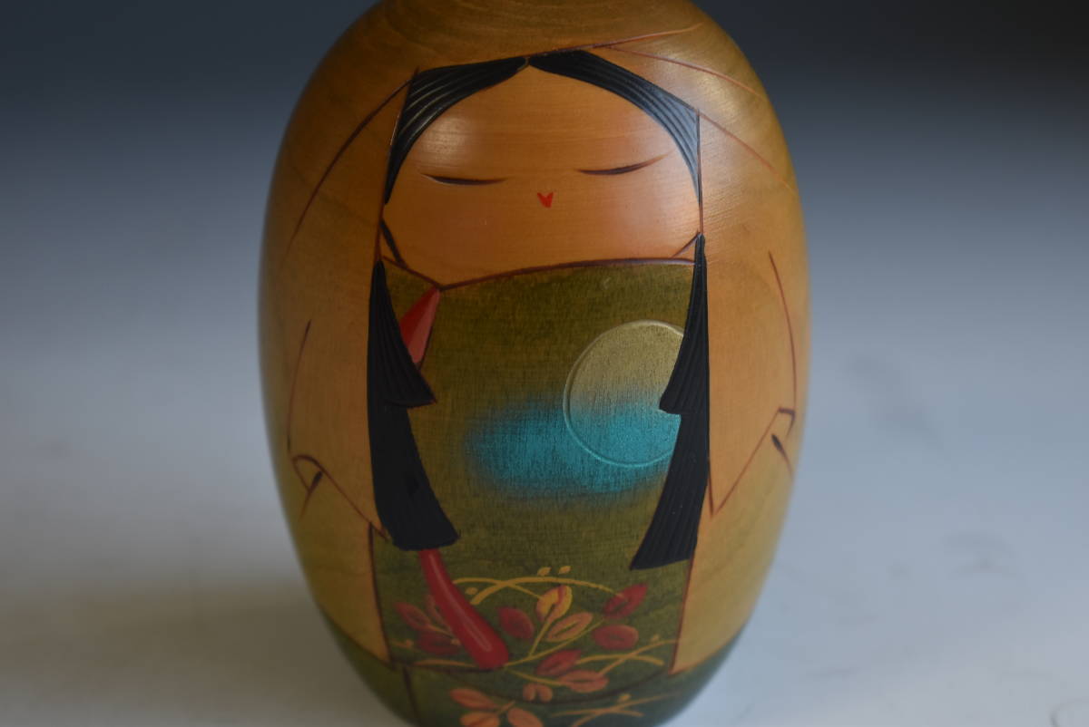 三冬花】 内閣総理大臣賞 受賞作家 佐藤翠崕 創作 こけし 全長11.8cm