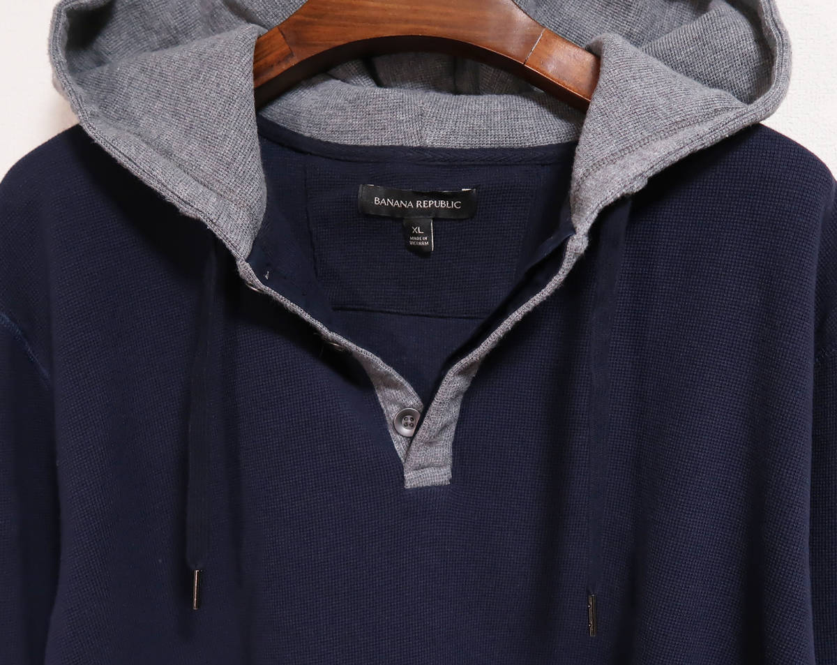 BANANA REPUBLIC バナナリパブリック サーマル ヘンリーネック フード 
