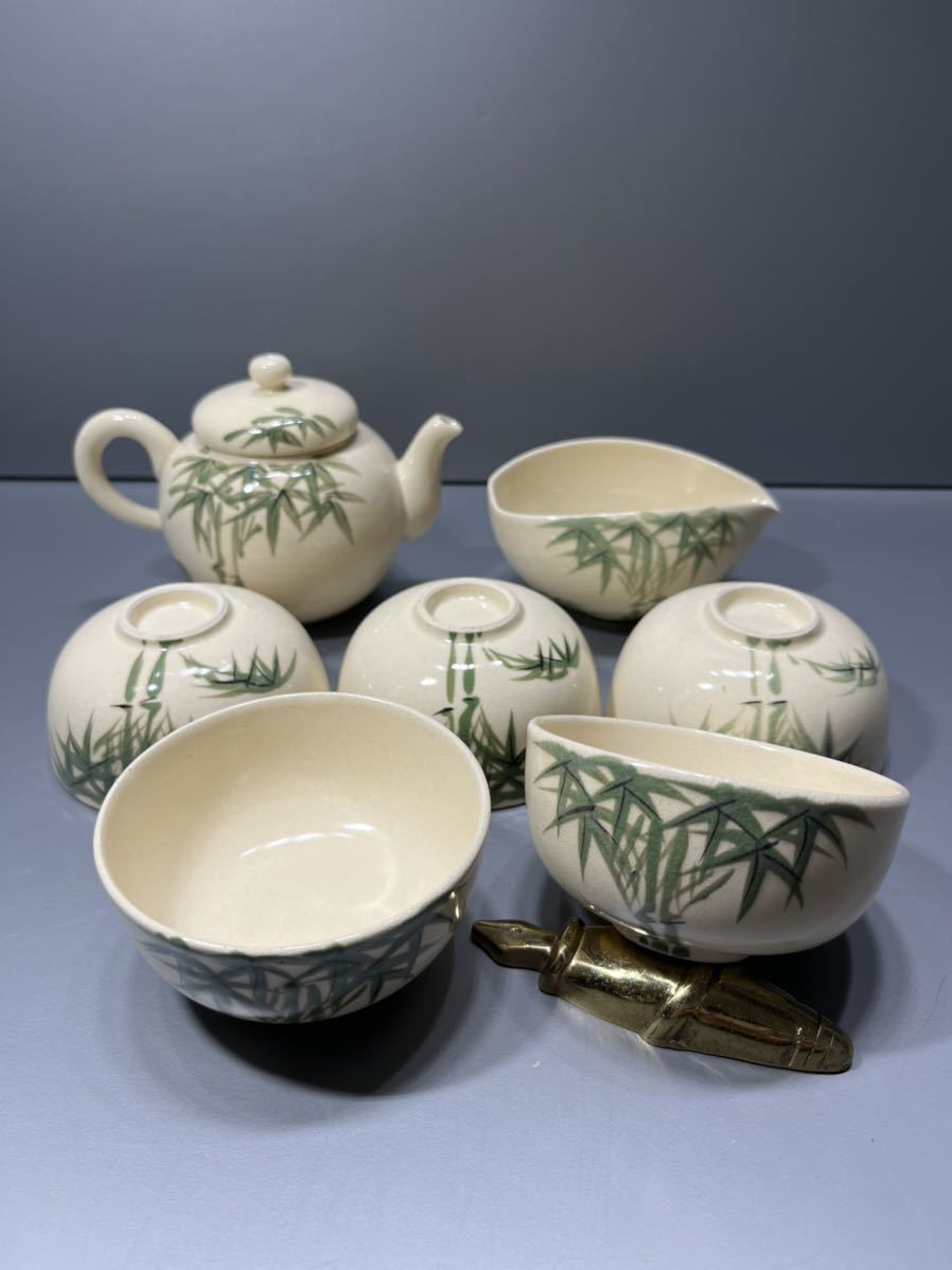 【格安，最新作】 時代 京薩摩 竹文 茶器セット 急須 湯冷し 茶碗5客(急須、土瓶)｜売買されたオークション情報、yahooの商品情報をアーカイブ公開 - オークファン 京焼