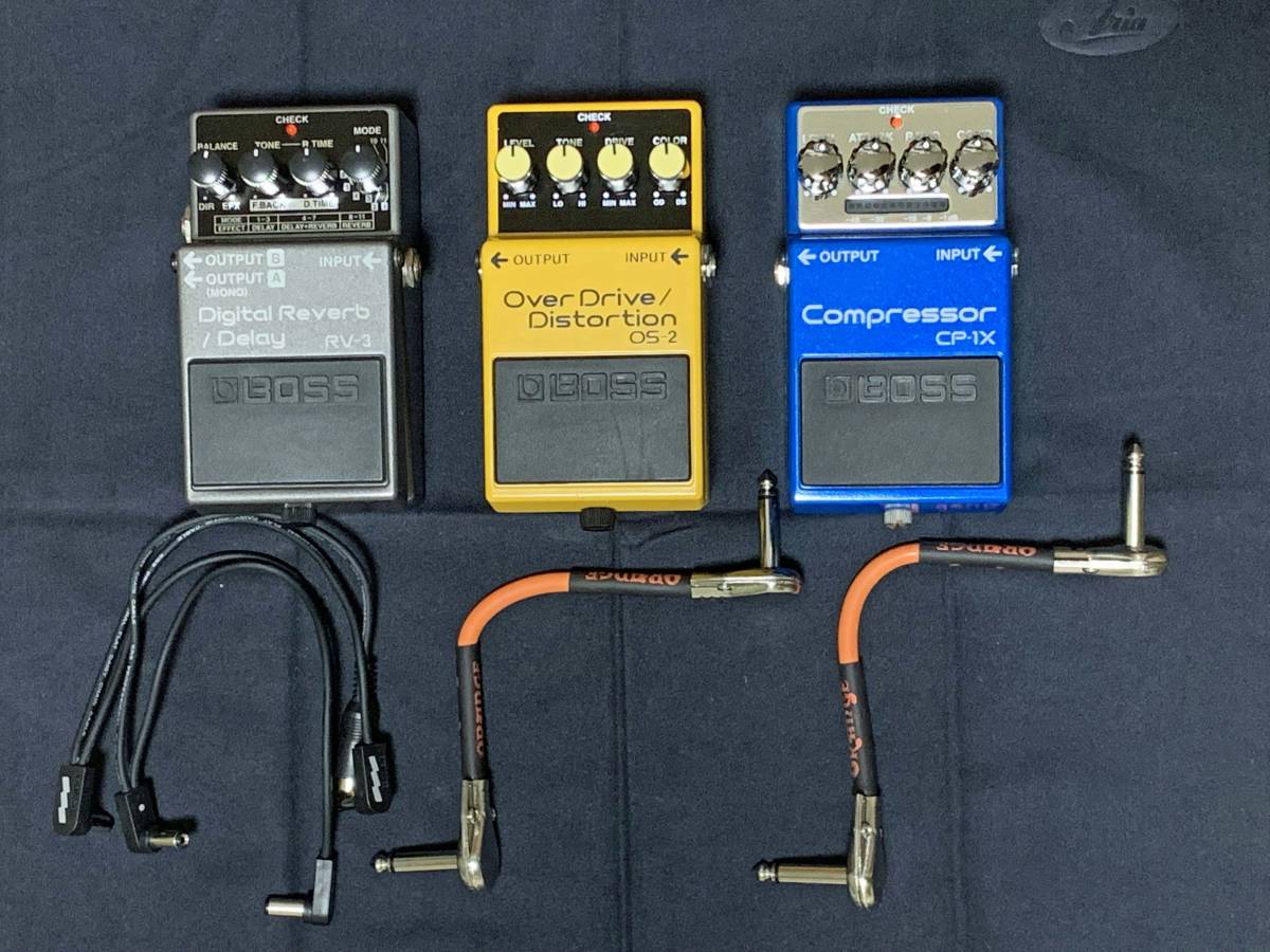 中古】BOSS / CP-1X、OS-2、RV-3 3台セット+パッチケーブル等 BOSS