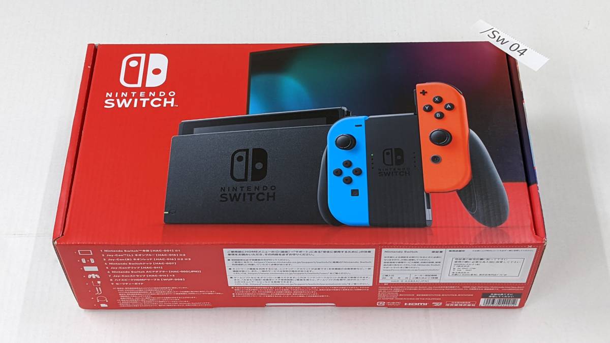 傷有り　ニンテンドースイッチ本体のみ　ネオンブルー&レッド ◎送料無料!! [※箱傷み品] 未使用 ニンテンドースイッチ本体 / ネオン