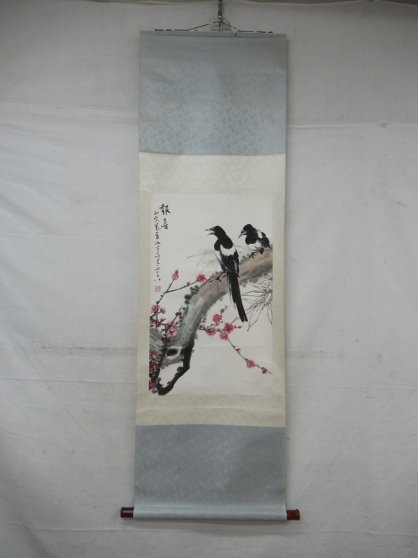 限定SALE，豊富な E1253 在銘 花鳥図 肉筆紙本 掛軸 中国書画(花鳥、鳥獣)｜売買されたオークション情報、yahooの商品情報をアーカイブ公開 - オークファン 花鳥、鳥獣