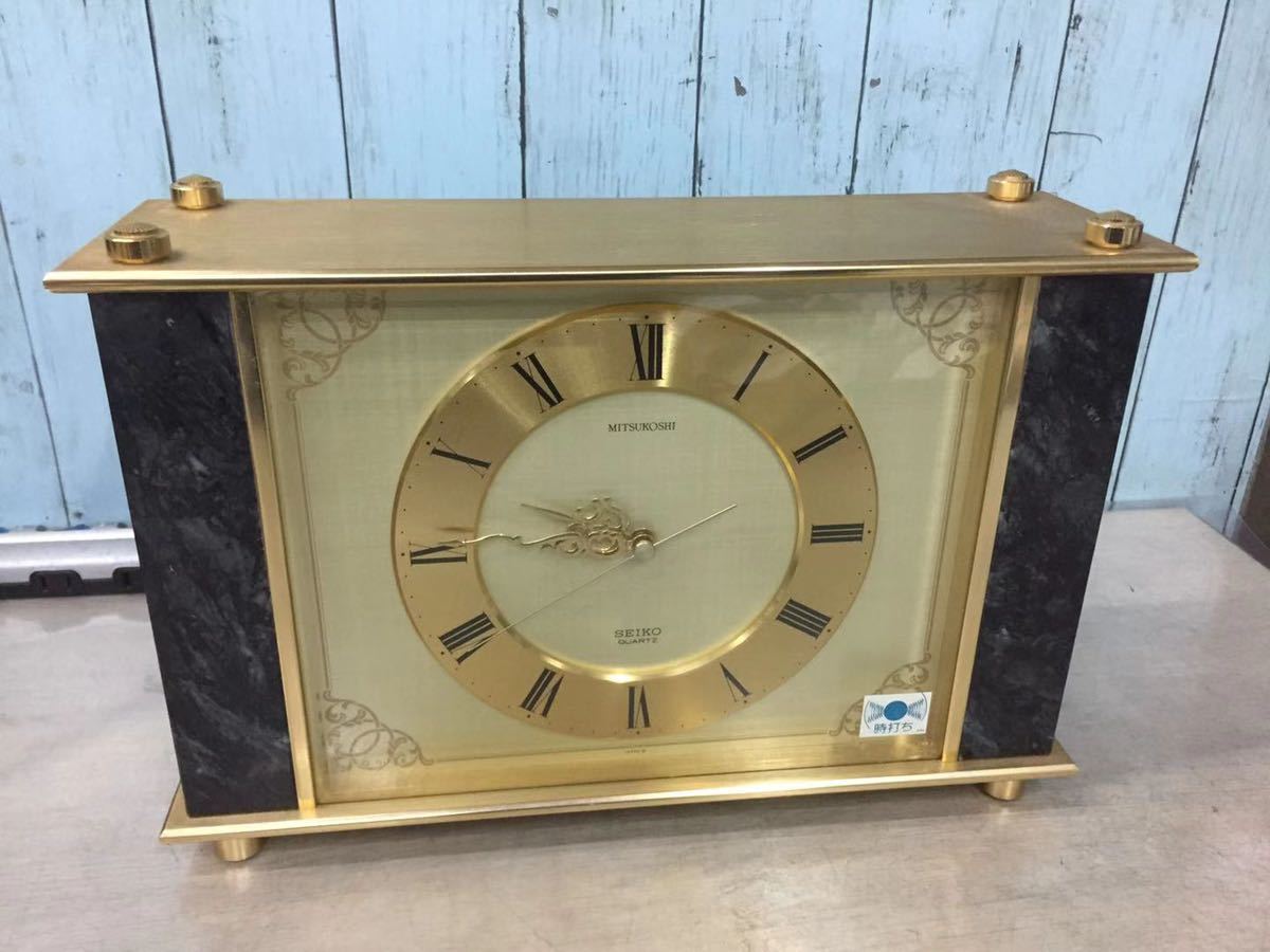  SEIKO MITSUKOSHI 大理石置時計 サイズ約 36x24x11cm ジャンク 100s(一般)｜売買されたオークション情報、yahooの商品情報をアーカイブ公開 - オークファン 置時計