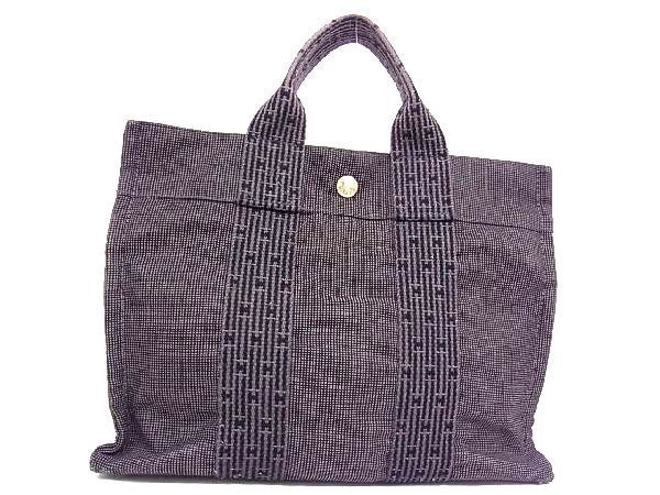1円 □美品□ HERMES エルメス エールラインPM キャンバス シルバー 