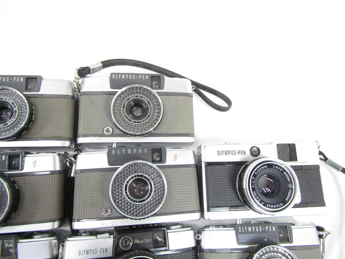 S-833 コンパクトカメラ Olympus PEN ペンシリーズ 11点 まとめセット オリンパス EE-2 EE EED PEN-D 等 フィルムカメラ ジャンク OLYMPUS Pen オリンパス μ F3.5 コンパクトフィルムカメラ