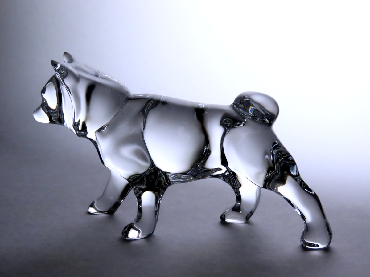 Baccarat クリスタルガラス 犬 秋田犬 置物 干支シリーズ Baccarat