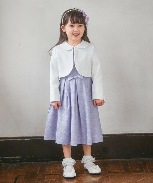 2026，新作 組曲 anyFAM 130cm レース 花柄 ドレス ワンピース フォーマル セレモニー 子供用 女の子 パープル 紫 エニィファム ラベンダー(130（125～134cm）)｜売買されたオークション情報、yahooの商品情報を スーツ、アンサンブル