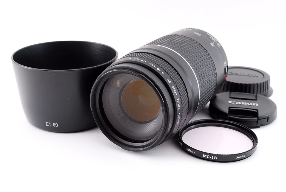 レンズフード付 Canon キヤノン EF 75-300mm F4-5.6 III AF 望遠ズーム